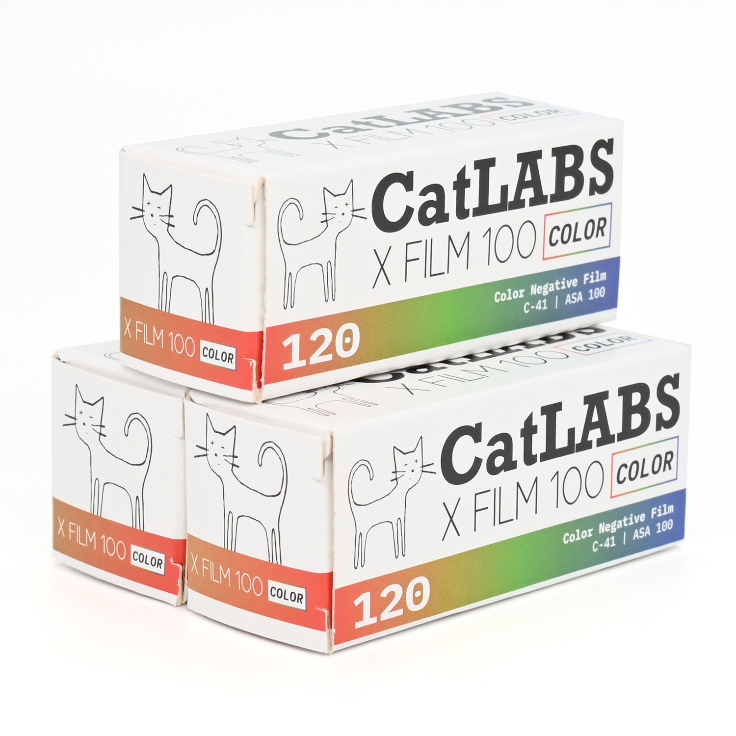 カラーネガフィルム　CatLABS　X FILM 100 COLOR　ブローニー120サイズ　3本組