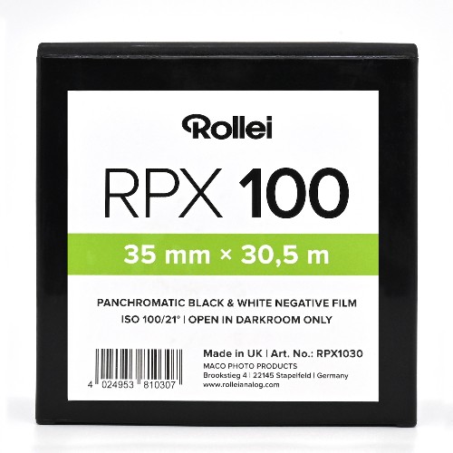 白黒フィルム　ROLLEI　RPX100　30.5m　長巻き1箱