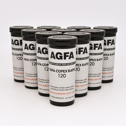 高解像度白黒フィルム　AGFA　COPEX RAPID(ISO50)　ブローニー120サイズ　10本組