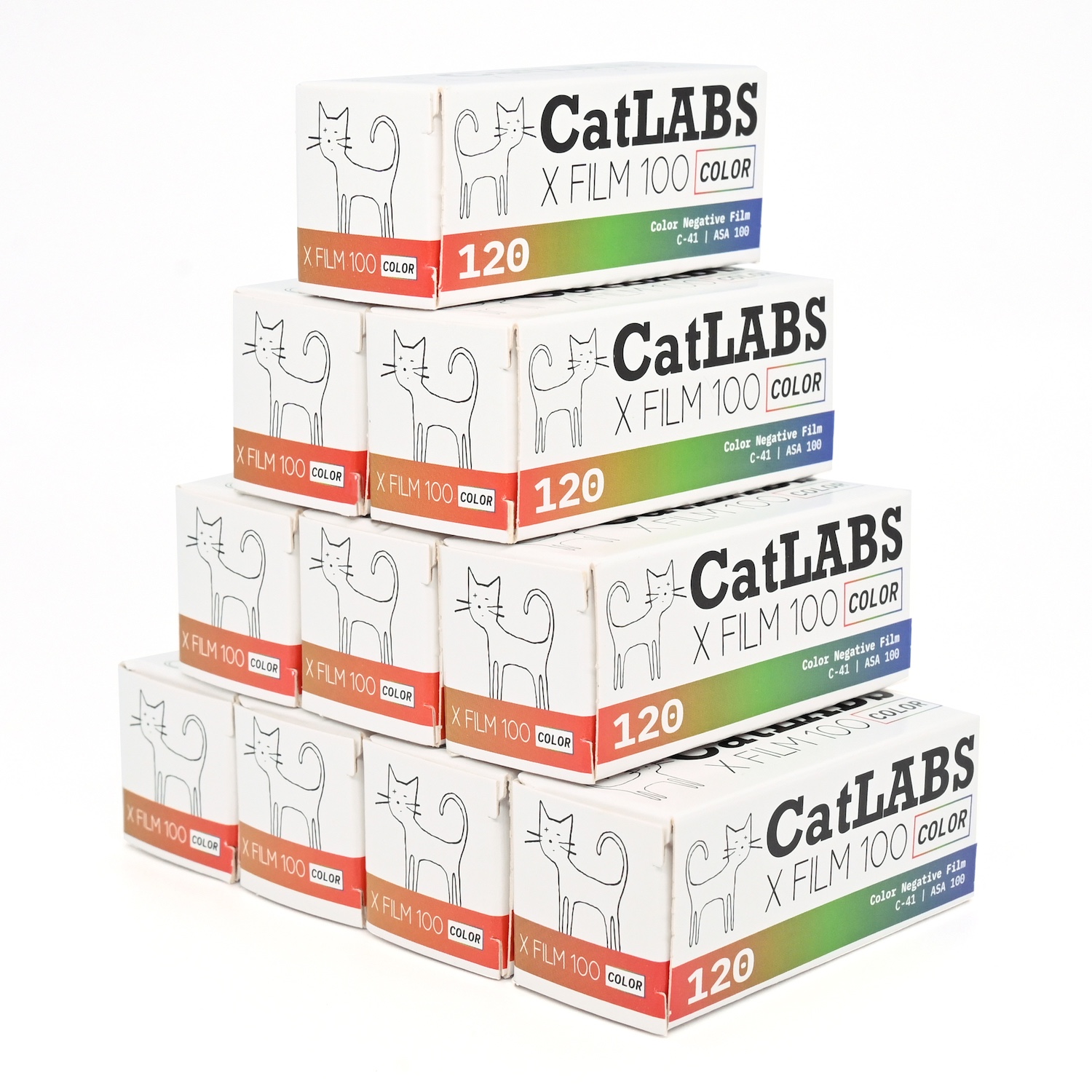 カラーネガ　CatLABS　X FILM 100 COLOR　ブローニー120サイズ　10本組