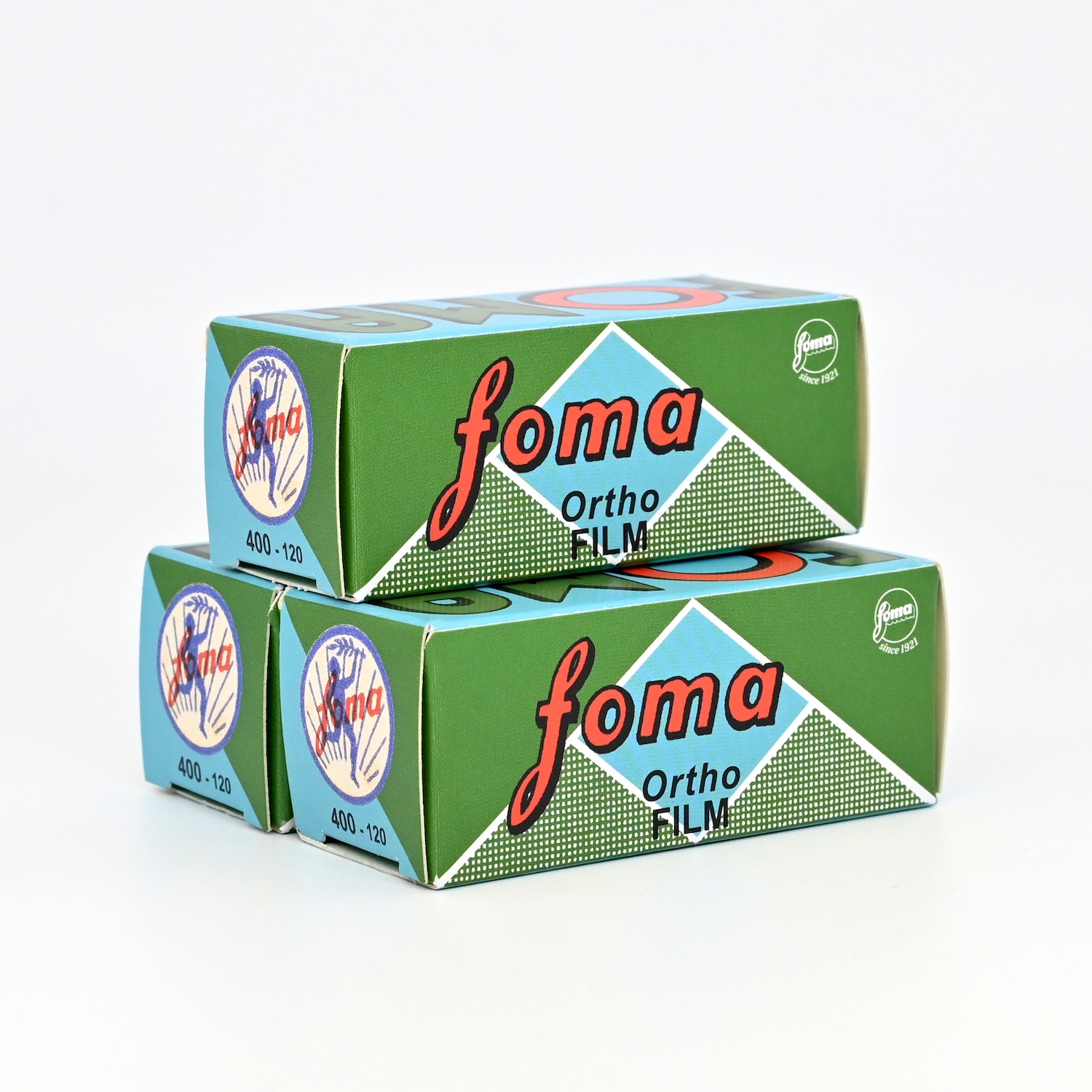 オルソマチック白黒フィルム　FOMA　ORTHO400　ブローニー120サイズ　3本組