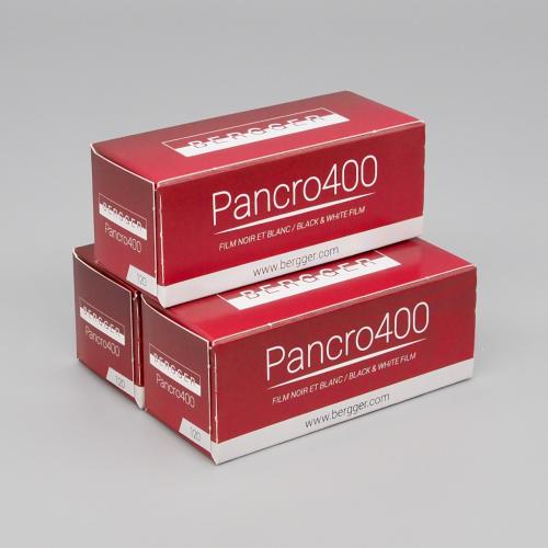 白黒フィルム　BERGGER・ベルゲール　PANCRO400　ブローニー120サイズ 　3本組