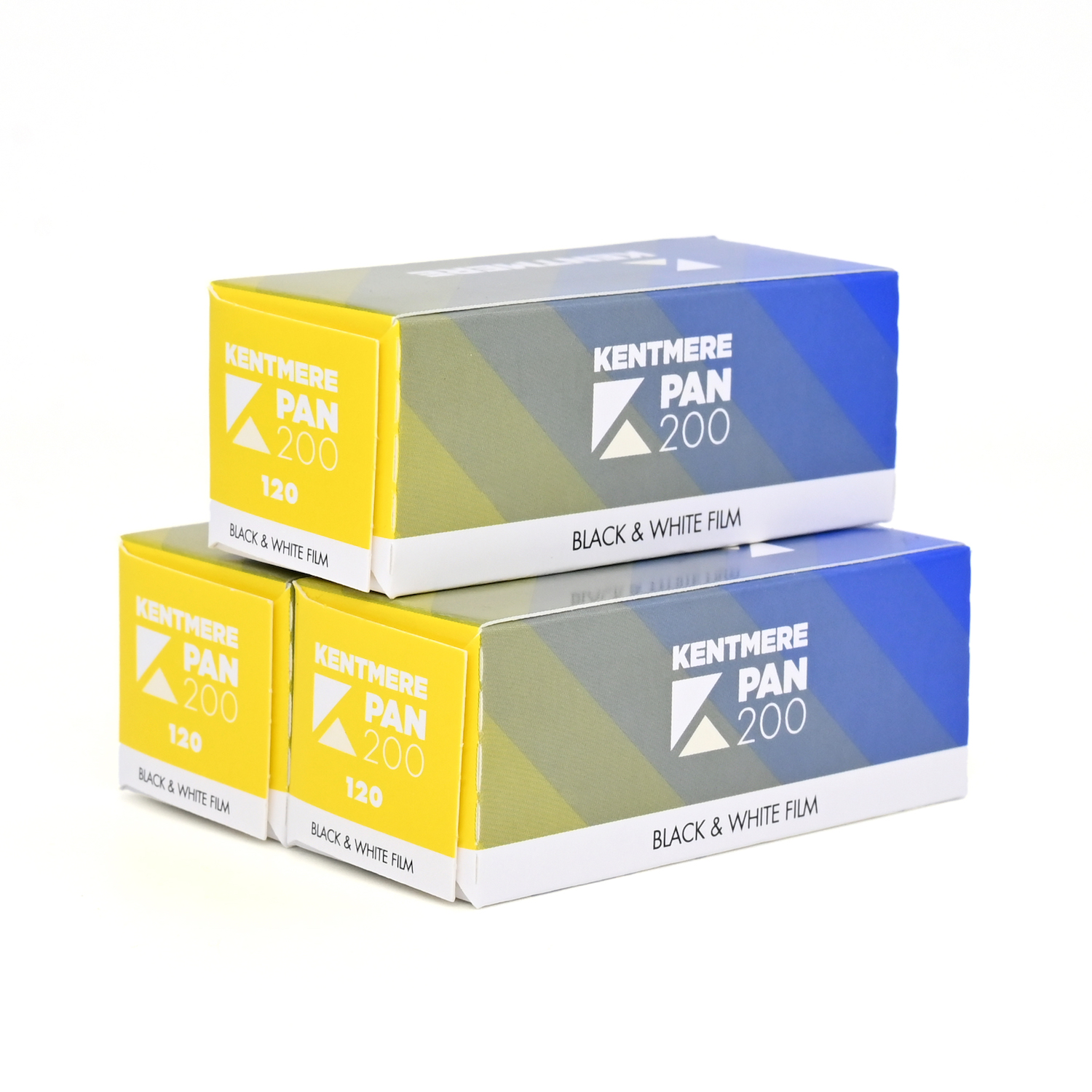 白黒フィルム　KENTMERE　PAN200　ブローニー120サイズ 　3本組
