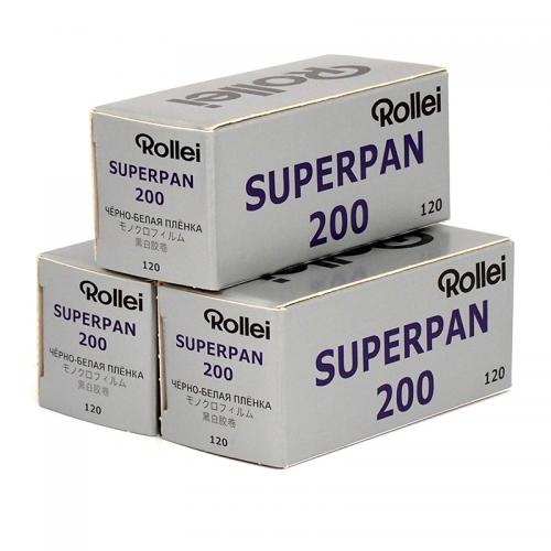 白黒フィルム　ROLLEI　SUPERPAN200　ブローニー120サイズ　3本組