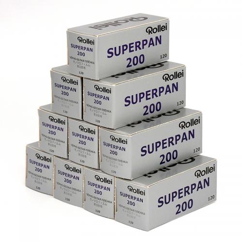 白黒フィルム　ROLLEI　SUPERPAN200　ブローニー120サイズ　10本組
