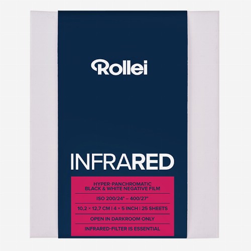 白黒赤外シートフィルム　ROLLEI　INFRARED400　　4x5サイズ　25枚入り
