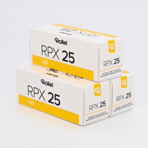 白黒フィルム　ROLLEI　RPX25　ブローニー120サイズ　3本組