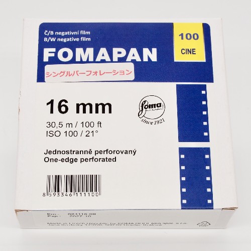 16mmシングルパーフォレーションフィルム　FOMA・フォマ　FOMAPAN100　30.5m