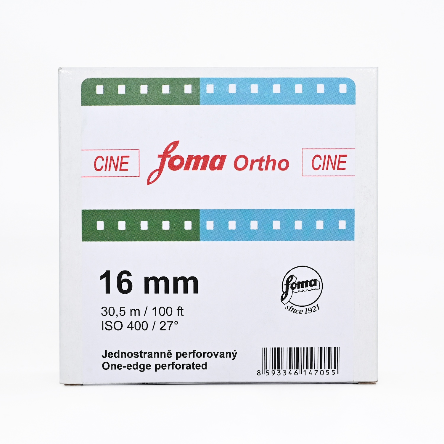 16mmシングルパーフォレーションフィルム　FOMA　ORTHO400　30.5m　1箱
