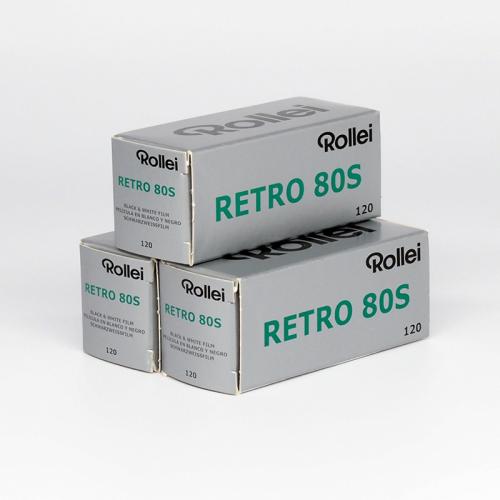 白黒フィルム　ROLLEI　RETRO80S　ブローニー120サイズ　3本組