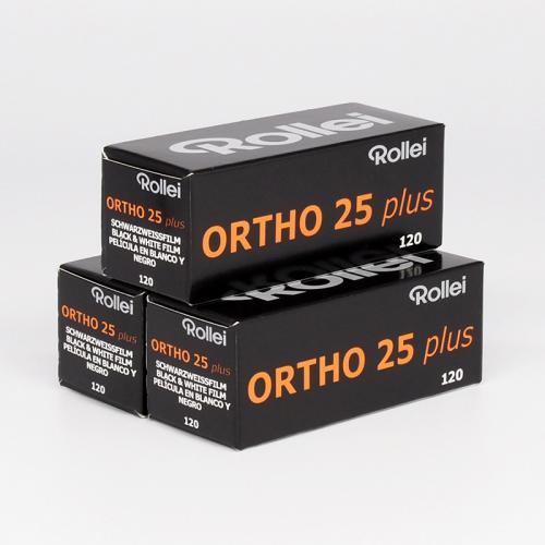白黒フィルム　ROLLEI　ORTHO25 PLUS　ブローニー120サイズ　3本組