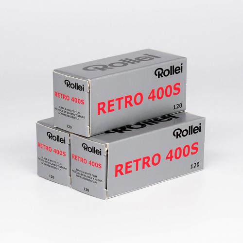 白黒フィルム　ROLLEI　RETRO400S　ブローニー120サイズ　3本組