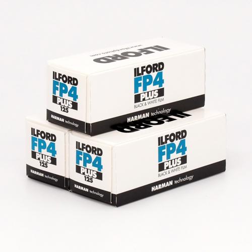 白黒フィルム　ILFORD　FP4 PLUS 125　ブローニー120サイズ　3本組