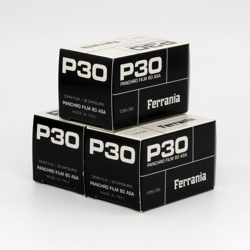 白黒フィルム　ISO80　FERRANIA・フェラーニア  P30  36枚撮り　3本組