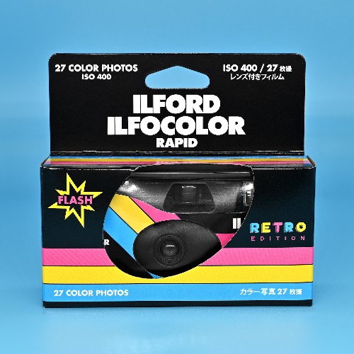2025年5月期限　箱潰れ　カラーネガ使い切りカメラ　ILFOCOLOR RAPID RETRO 400（黒箱）　27枚撮り　1台
