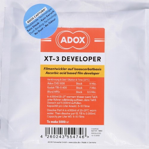 フィルム現像用　アドックス・ADOX  XT-3　粉末現像剤　  5L用　1袋