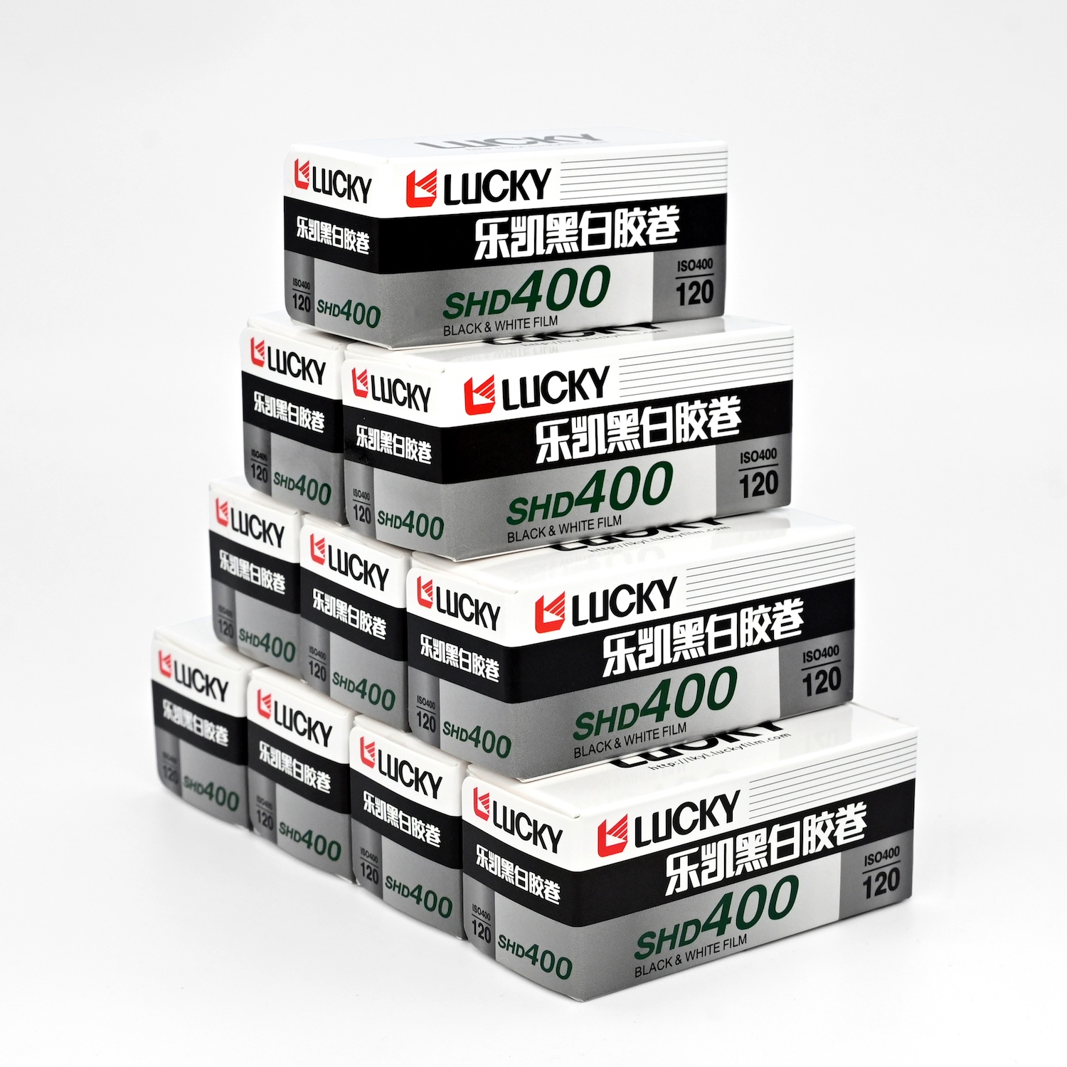 白黒フィルム　LUCKY　SHD400　ブローニー120サイズ　10本組