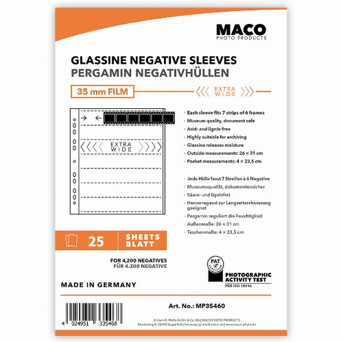 MACO　グラシン紙　ネガ保存ファイル　35mm用　幅広　25枚