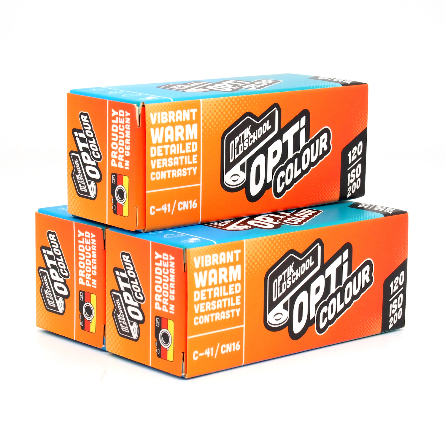 カラーネガフィルム　OPTIK OS・オプティク　OPTICOLOUR200　ブローニー120サイズ　3本組